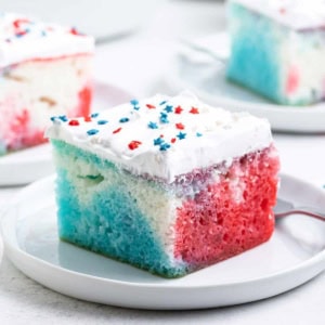 Easy Red White Blue Poke Cake Belly Full