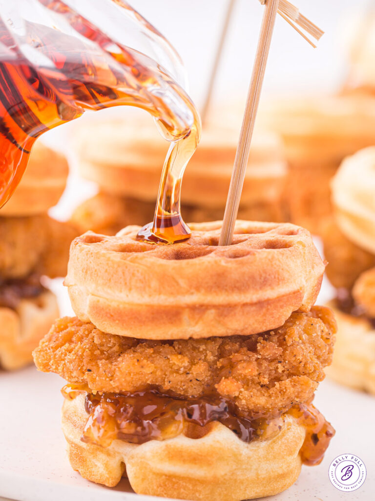 Easy Chicken And Waffle Sliders Belly Full