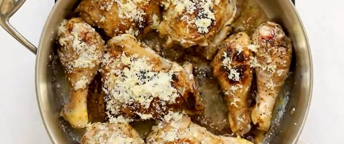 Chicken sprinkled with lemon sugar mix.