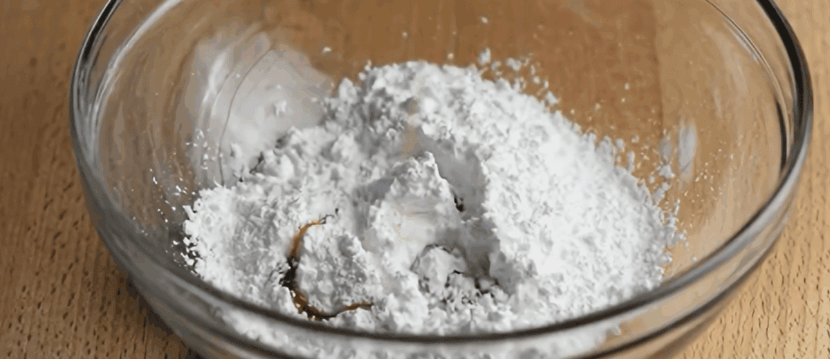 Ingredients for the glaze in a glass bowl. 