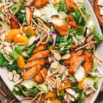 Overhead view of Asian chicken salad