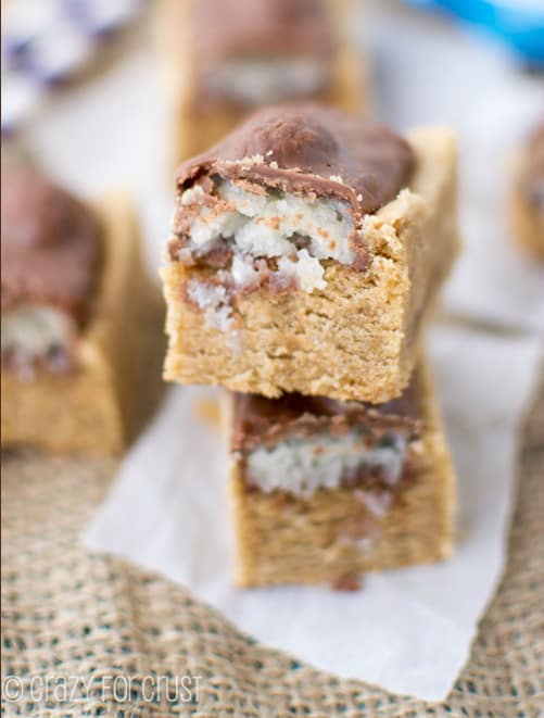 Almond Joy Peanut Butter Cookie Bars | Crazy For Crust