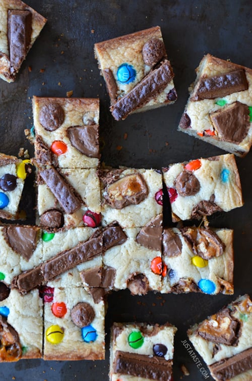 Halloween Candy Blondies | Just A Taste