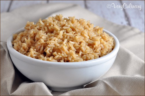 Rice Pilaf with sautéed onions and beef consommé