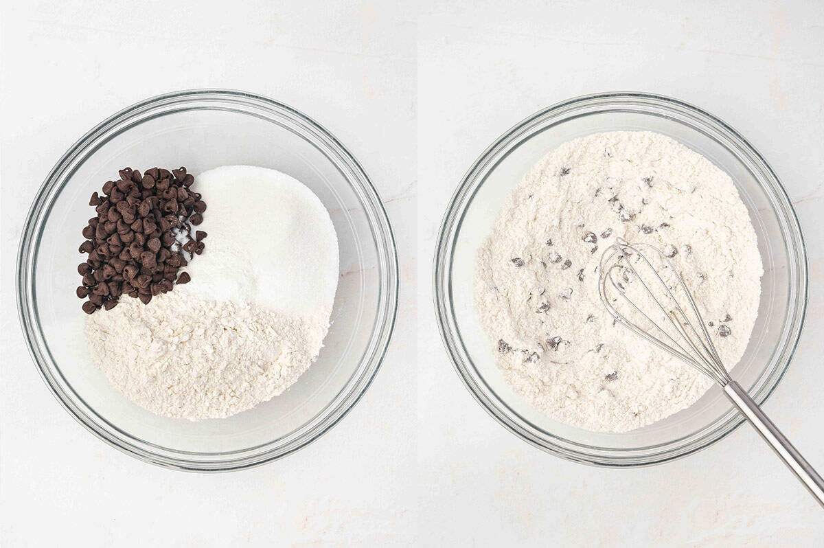 Whisking together the dry ingredients