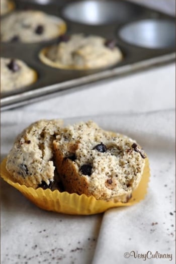 A morning muffin with chunks of chocolate and coffee flavor in every bite!