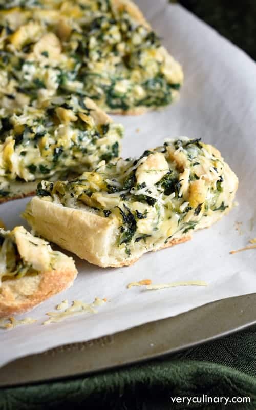 Spinach Artichoke French Bread Pizza