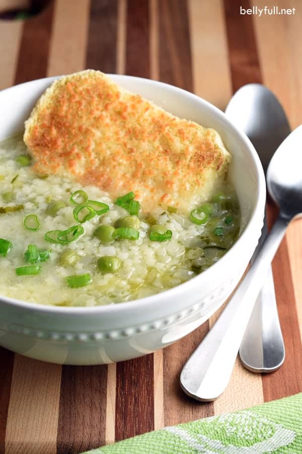 Spring Onion and Sweet Pea Soup Belly Full