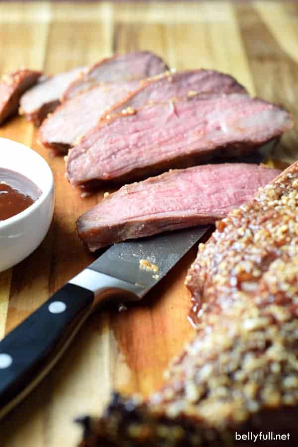 This Teriyaki Barbecue Roasted Tri-Tip is coated with a sweet and tangy glaze and spicy dried garlic. You can’t beat the ease of only 4 ingredients and 5 minutes of prep. And it slices like butter!