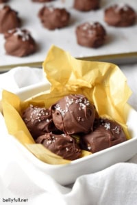 Rich and creamy homemade chocolate truffles made with almond butter and a hint of sea salt for a perfect balance of flavors!