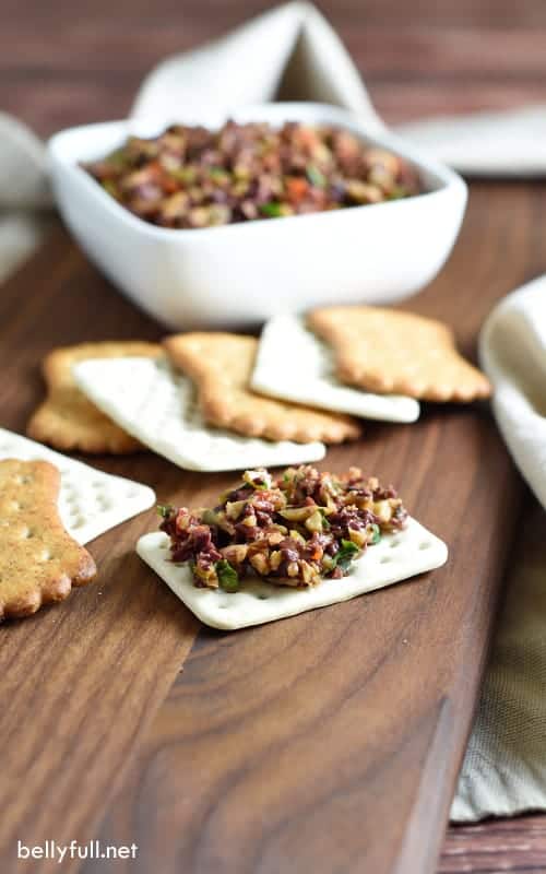 Mixed Olive Tapenade - this appetizer features the classic ingredients of Provence, France – olives, capers, and anchovies. It’s perfect on bread or crackers, and so easy to make!