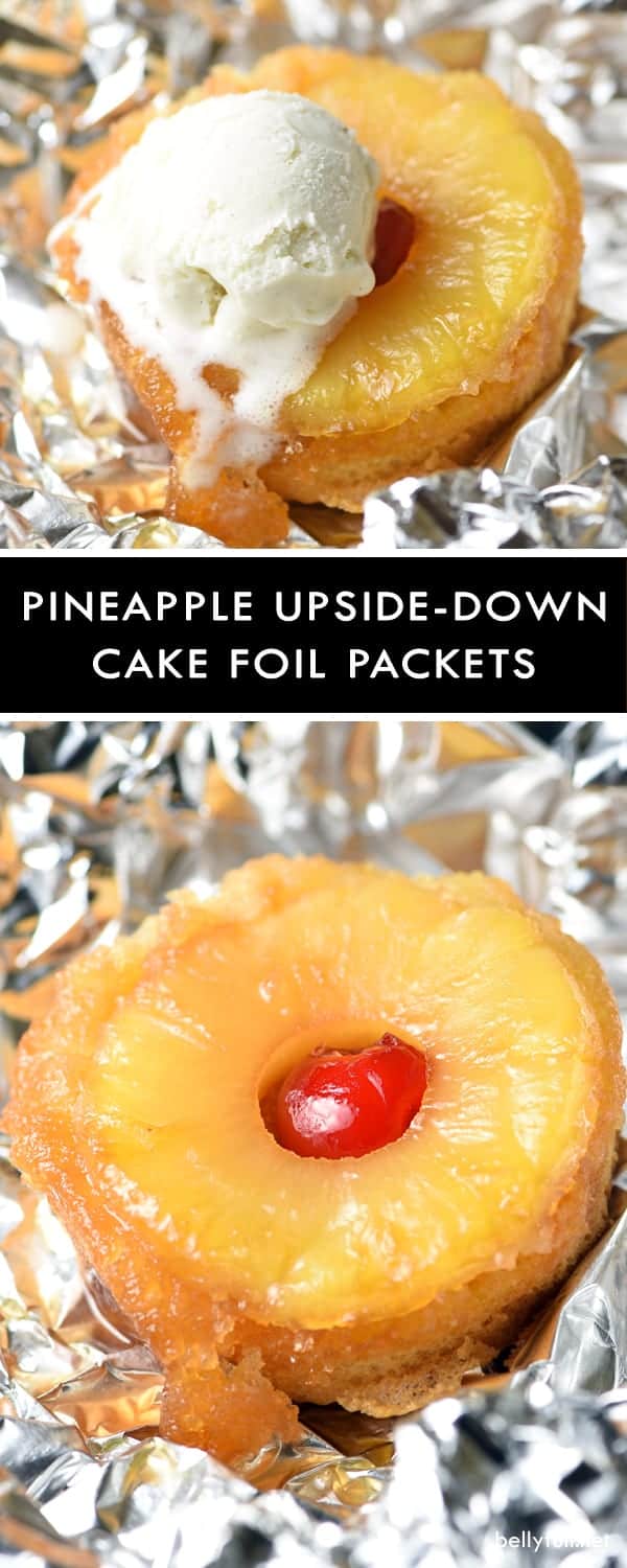 Pineapple UpsideDown Cake Foil Packets