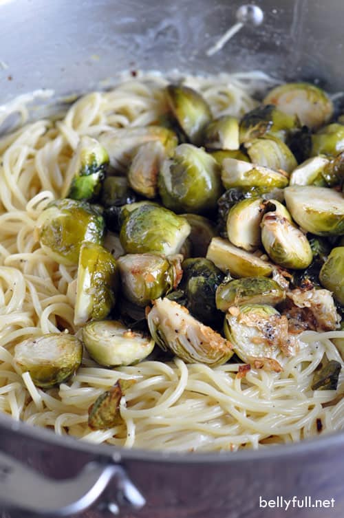 Creamy Lemon Pasta with Roasted Brussels Sprouts