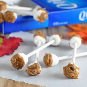 Edible Earwax on a Swab. Eeewwww. Gross! And also awesome! Such a simple no bake treat to serve at any Halloween party!