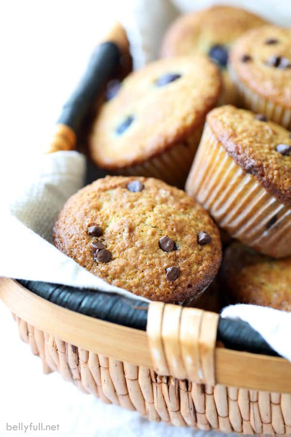 Baked Bran Cereal Muffins with chocolate chips