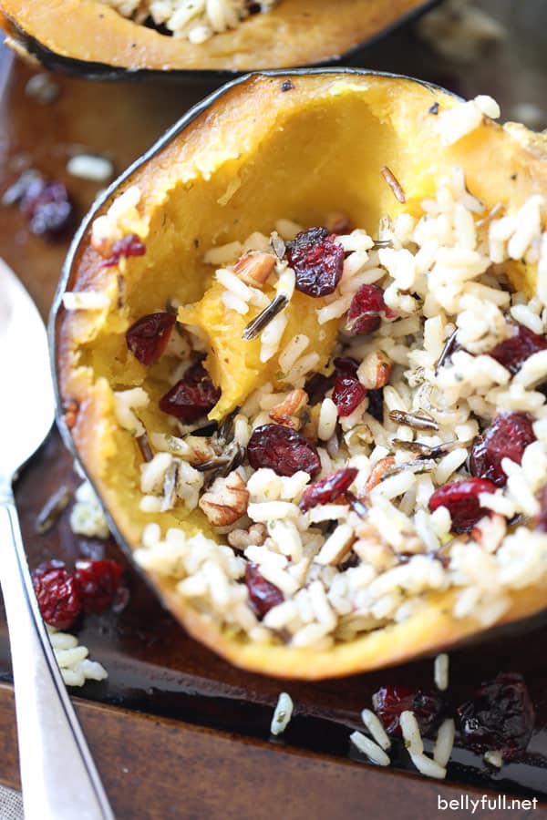 roasted acorn squash with stuffing