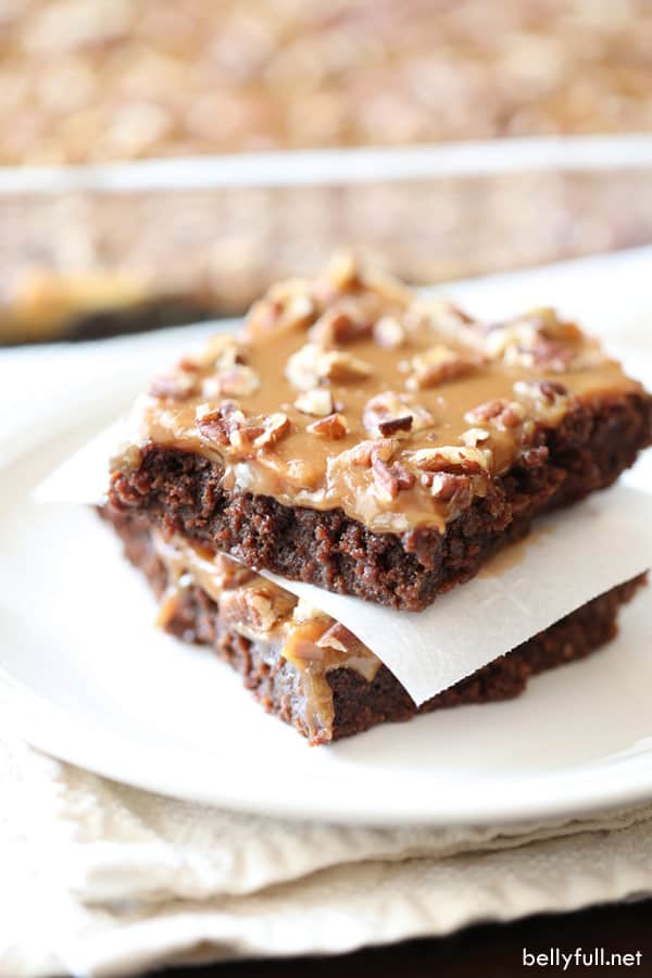 Caramel Pecan Brownies Belly Full