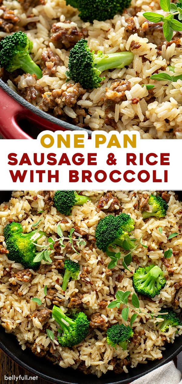 {One Pot} Sausage and Rice with Broccoli Recipe - Belly Full