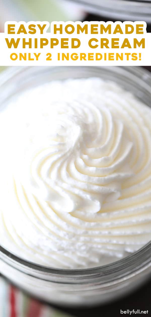 {2 ingredient} Easy Homemade Whipped Cream Belly Full