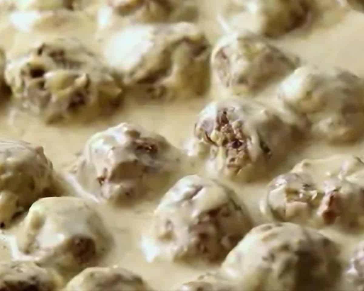 Swedish meatballs in the sauce.