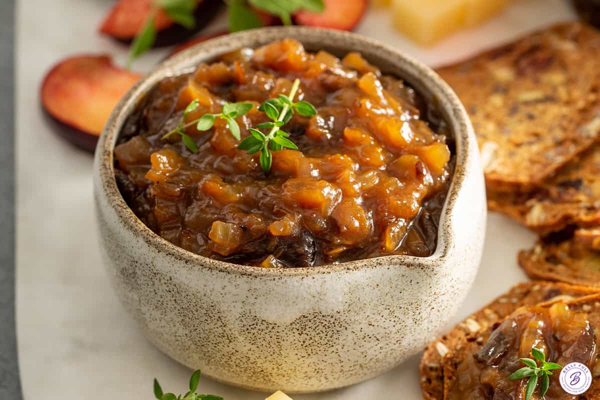 Onion jam in a bowl.