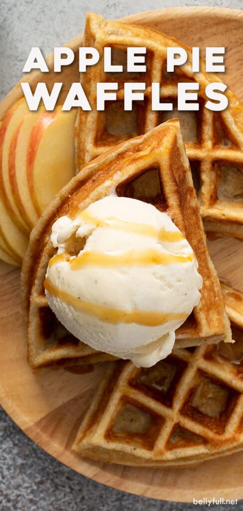 pin for apple pie waffles recipe