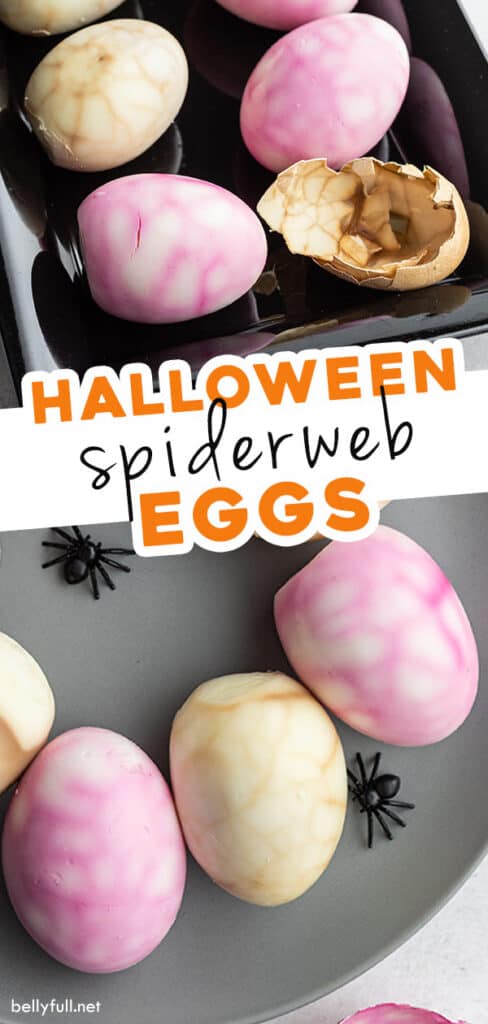 pin for Halloween spiderweb eggs