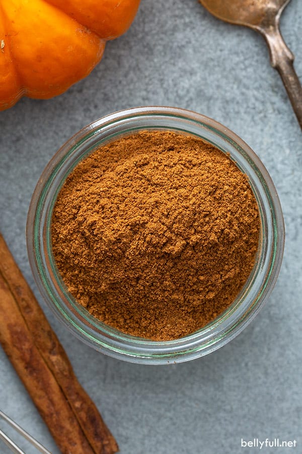 overhead of homemade pumpkin pie spice