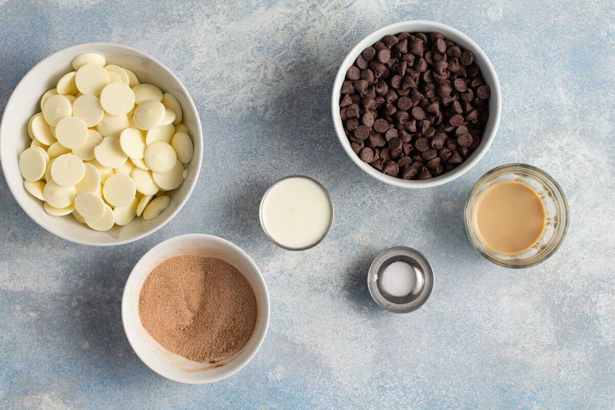 Ingredients to make Bailey's Chocolate Truffles.
