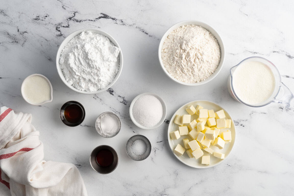 Ingredients to make scones.