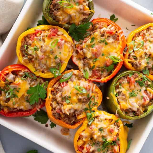 Stuffed Bell Peppers {easy recipe!} Belly Full