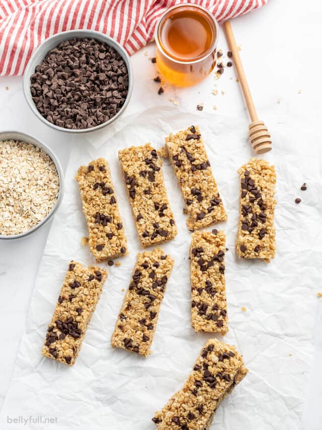 Homemade Granola Bars {Chewy and Chocolatey!} Belly Full