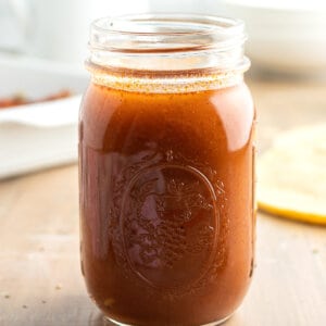 enchilada sauce in mason jar