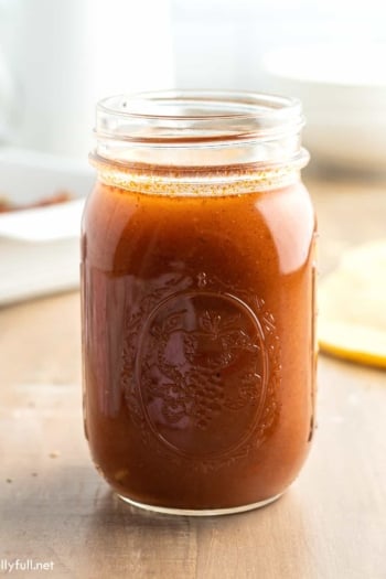 enchilada sauce in mason jar