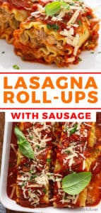 Lasagna Rolls {with Sausage} - Belly Full