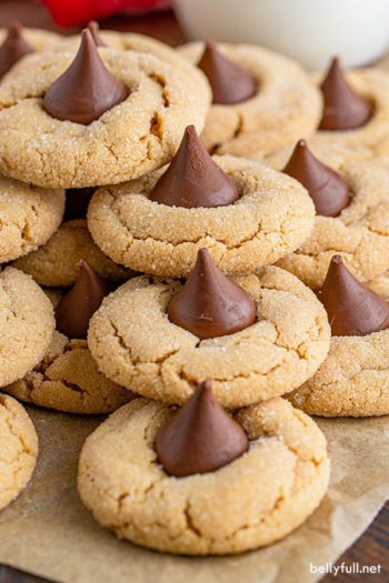 stack of peanut butter blossoms