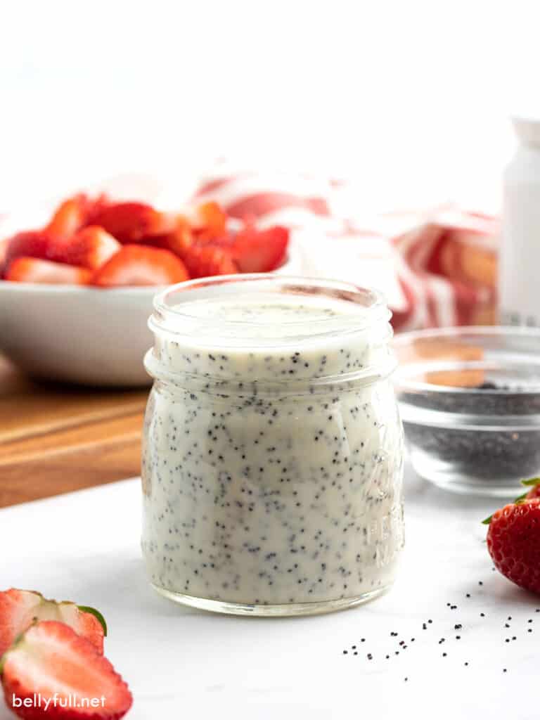 poppyseed dressing in glass jar