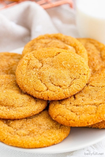 pile of brown sugar cookies on white plate