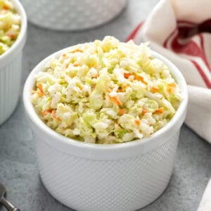 KFC coleslaw portion in little white cup