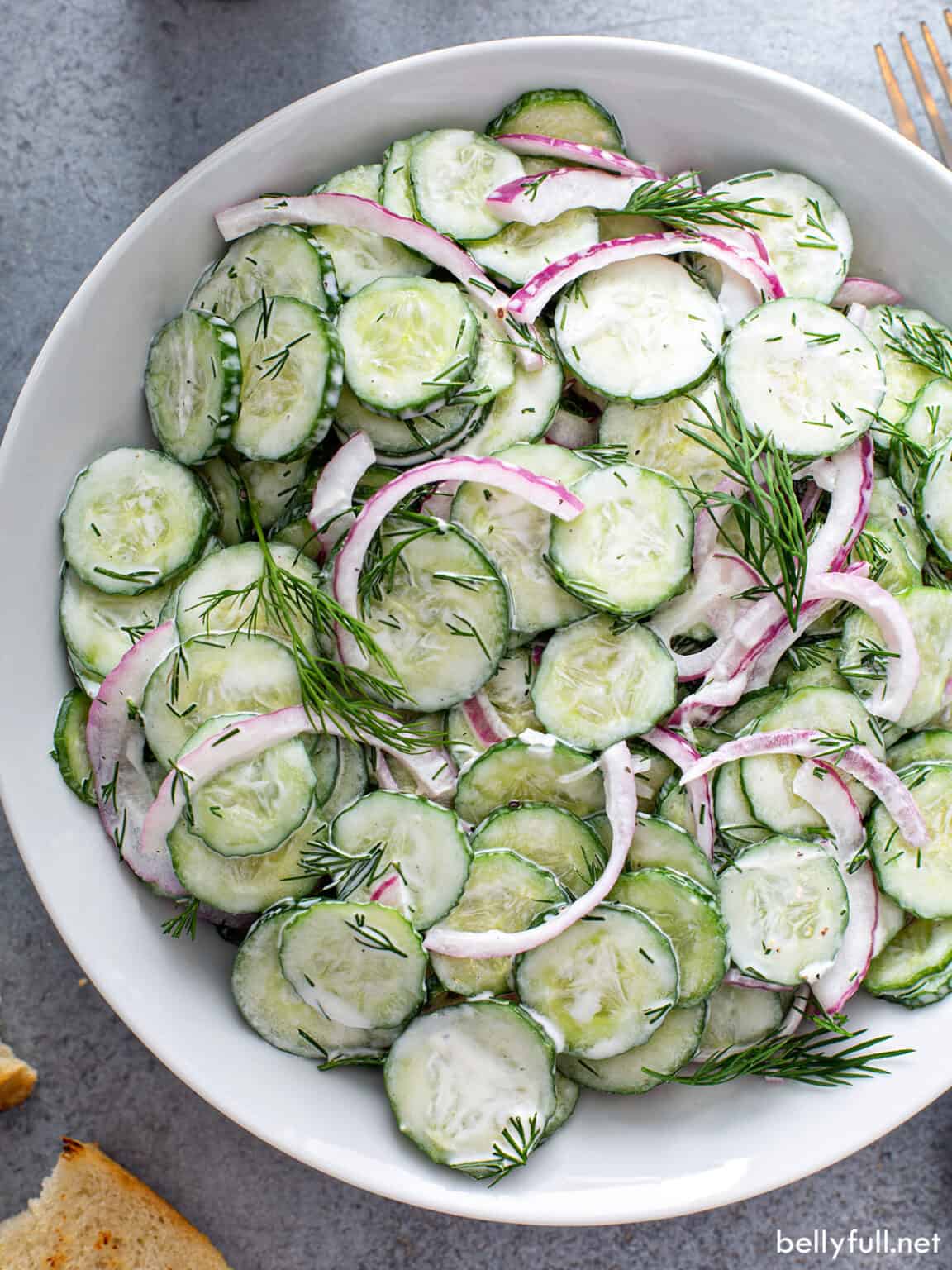 Creamy Cucumber Salad - Belly Full