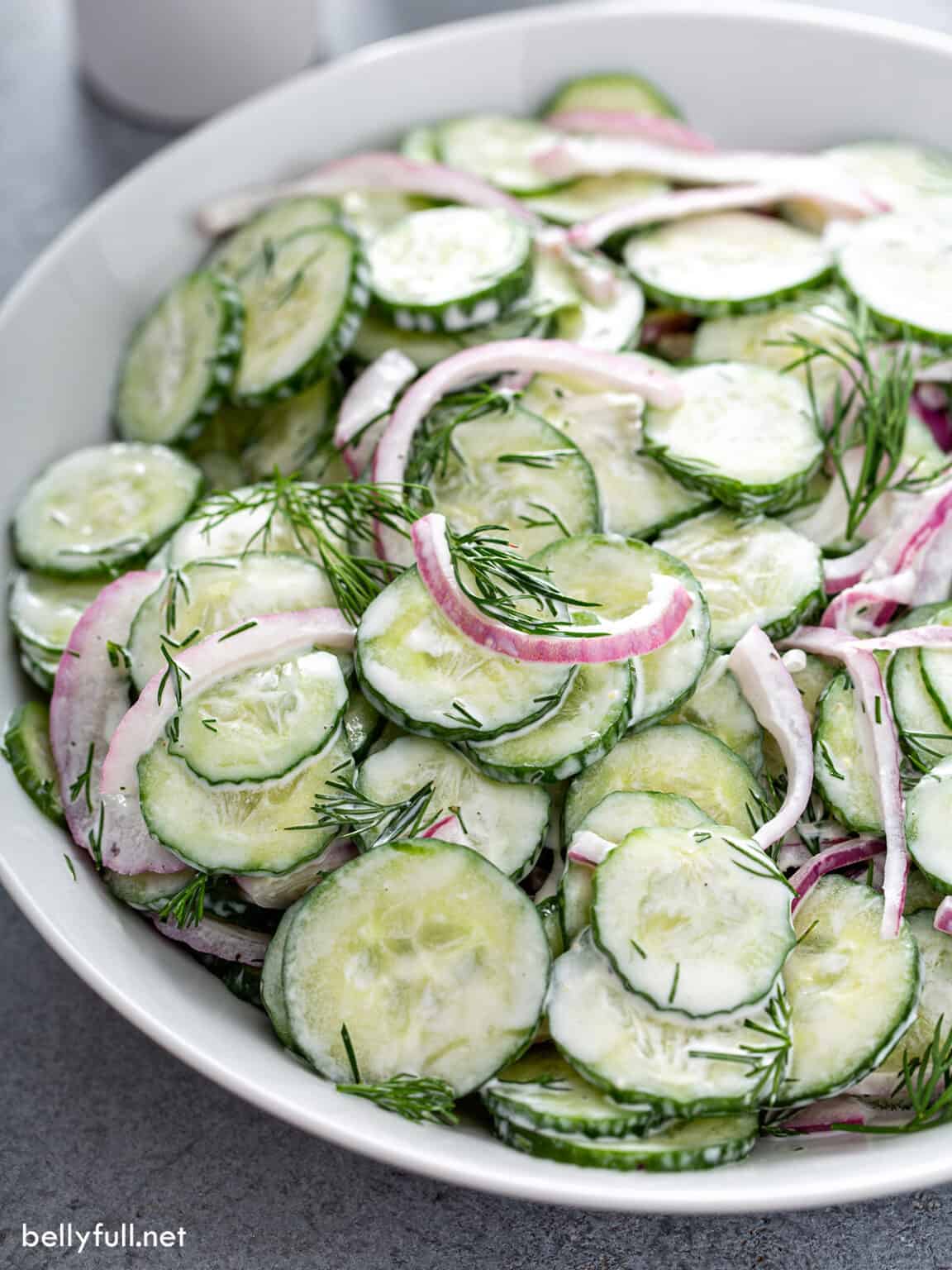 Creamy Cucumber Salad - Belly Full