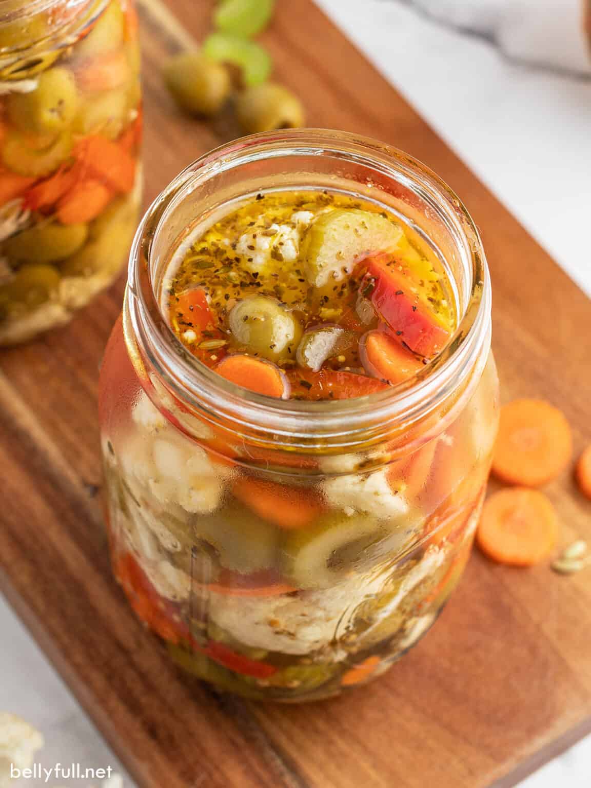 Homemade Giardiniera {Pickled Vegetables} Belly Full