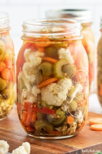 Homemade Giardiniera in glass jar