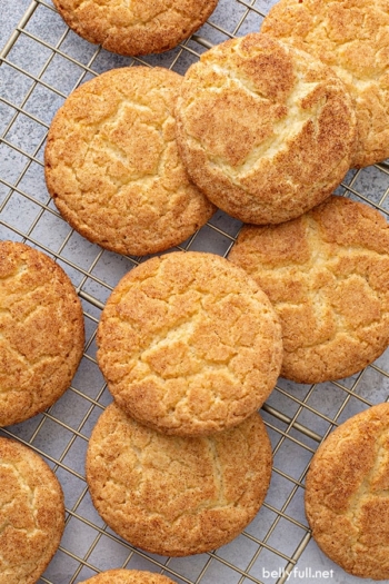 snickerdoodles on wire cooling rack