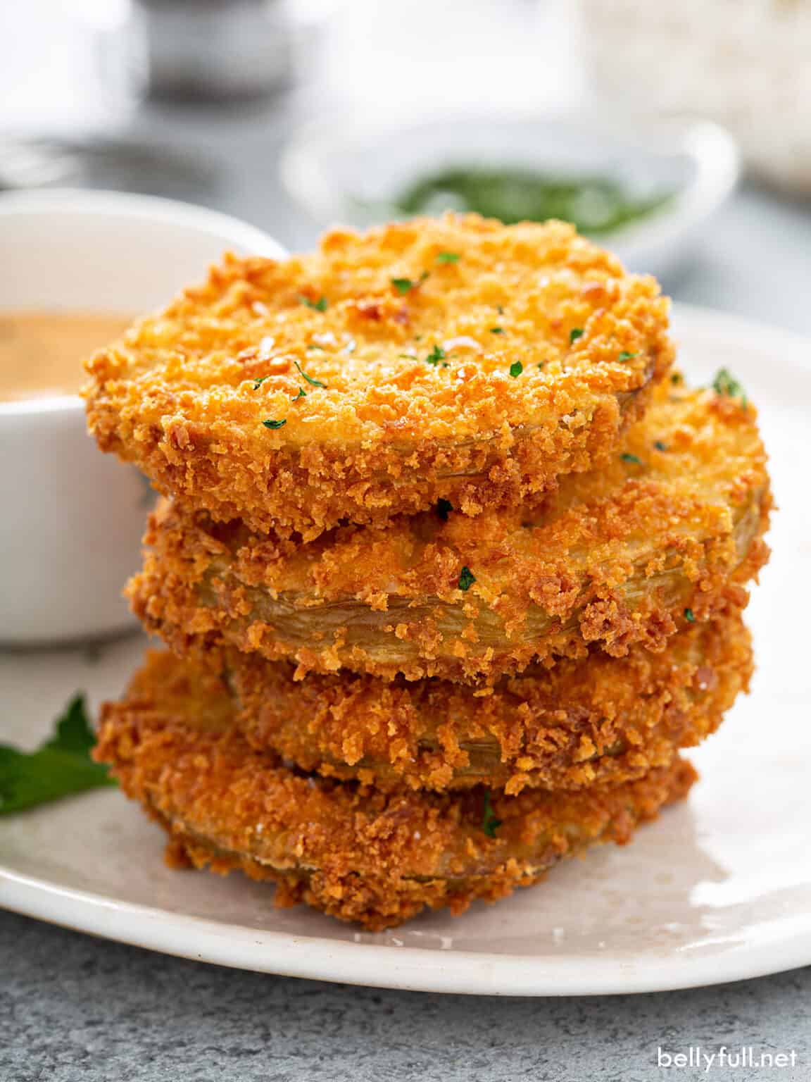 Fried Green Tomatoes {with Remoulade sauce} Belly Full