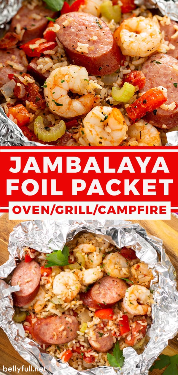 Jambalaya Foil Packets {oven, grill, campfire} Belly Full