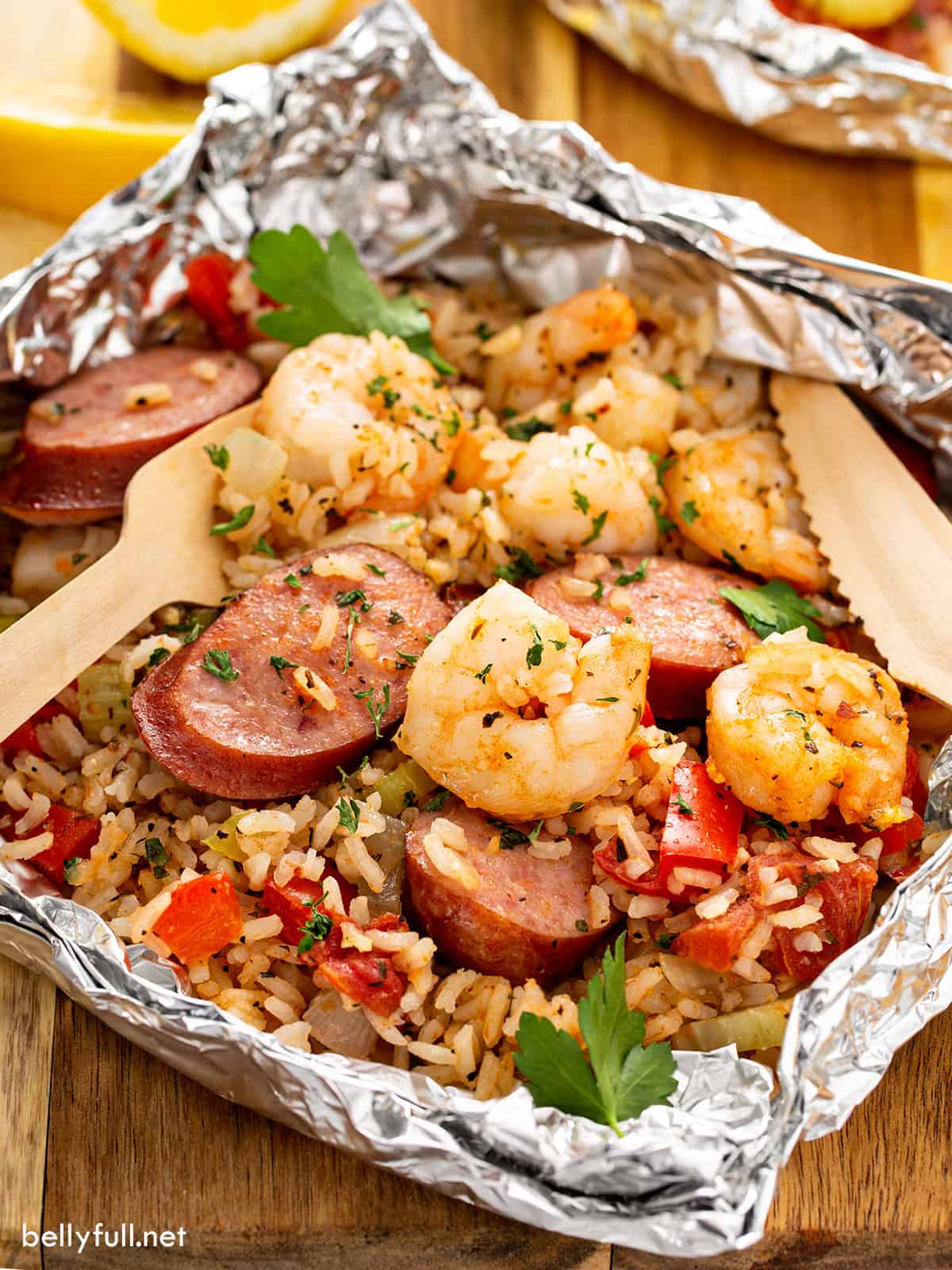 Jambalaya Foil Packets {oven, grill, campfire} Belly Full
