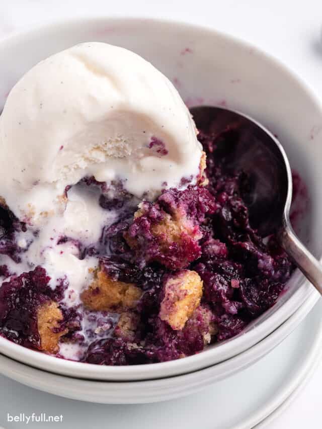 Blueberry Cobbler Recipe {fresh or frozen blueberries} Belly Full