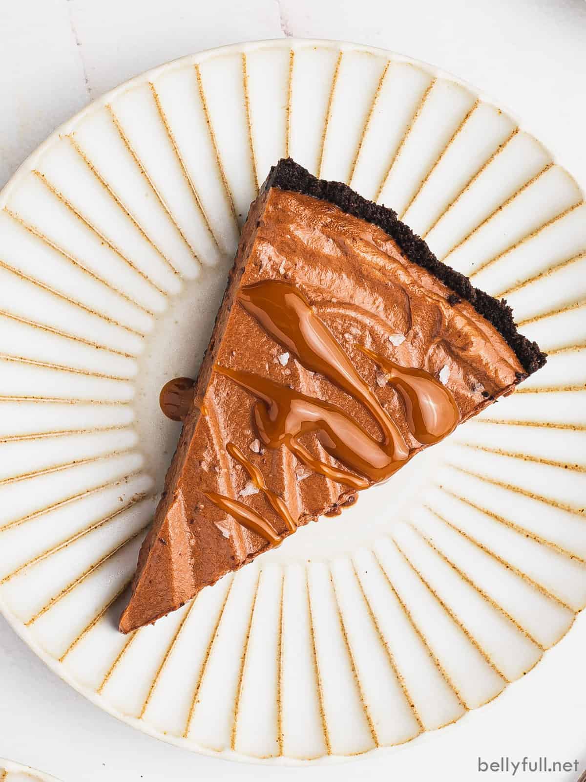 Chocolate Mousse Pie {with Sea Salt and Caramel} Belly Full