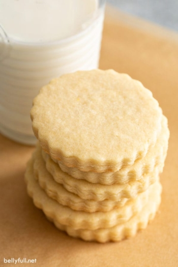 stack of plain cut out sugar cookies